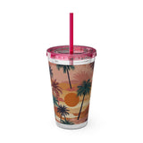 Summer Design 05 on Sunsplash Tumbler with Straw, 16oz