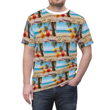 Summer Design 09 on Floral Unisex Cut & Sew Tee - Vibrant Garden Design for Everyday Wear