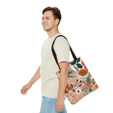Summer Design 01 on Floral Tote Bag - Stylish Eco-Friendly Shopping Bag for Everyday Use