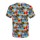 Summer Design 07 on Floral Unisex Cut & Sew Tee - Vibrant Garden Design for Everyday Wear