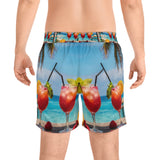 Summer Design 08 on Men's Floral Print Swim Shorts - Perfect for Summer Beach Days