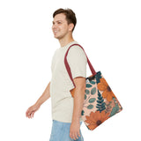 Summer Design 02 on Floral Tote Bag - Stylish Eco-Friendly Shopping Bag for Everyday Use