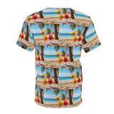 Summer Design 09 on Floral Unisex Cut & Sew Tee - Vibrant Garden Design for Everyday Wear