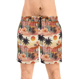 Summer Design 04 on Men's Floral Print Swim Shorts - Perfect for Summer Beach Days
