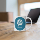 Blue Coin Gemini Zodiac Design on Ceramic Mug 11oz