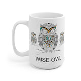 Wise Owl Ceramic Mug (EU) 11 oz and 15 oz - beautiful wise old owl design