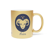Aries Zodiac Metallic Mug (Silver / Gold) 11 oz