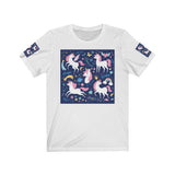 Five Enchanting Unicorns Unisex Jersey Short Sleeve Tee