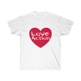 Love Action In Heart Design Unisex Ultra Cotton Tee