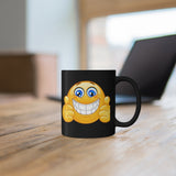 Big Smile Emoticon on 11oz Black Mug