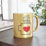 Love Potion Design Metallic Mug (Silver / Gold) 11 oz