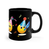 Party Time Emojis on 11oz Black Mug