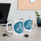 Blue Coin Libra Zodiac Design on Ceramic Mug 11oz