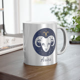 Aries Zodiac Metallic Mug (Silver / Gold) 11 oz