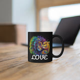 Lion & Lioness LOVE Design on 11oz Black Mug