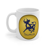 Gold Coin Taurus Zodiac Design on Ceramic Mug 11oz