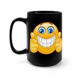 Big Smile Emoticon Black Mug 15oz