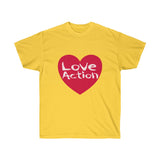 Love Action In Heart Design Unisex Ultra Cotton Tee