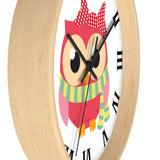 Watchful Owl Roman Numerals Wall clock