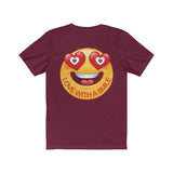 Love With A Smile Emoji Design on Unisex Jersey Short Sleeve Tee