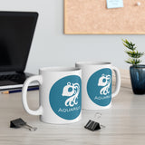 Blue Coin Aquarius Zodiac Design on Ceramic Mug 11oz