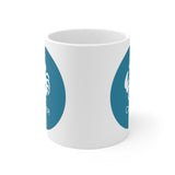 Blue Coin Cancer Zodiac Design on Ceramic Mug 11oz