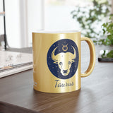 Taurus Zodiac Metallic Mug (Silver / Gold) 11 oz