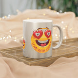 Love With A Smile Emoji on  Metallic Mug (Silver\Gold)