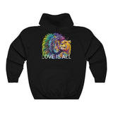 Lion & Lioness "Love Is All" Design on Unisex Heavy Blend™ Hooded Sweatshirt