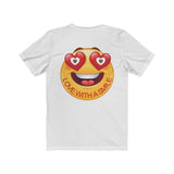 Love With A Smile Emoji Design on Unisex Jersey Short Sleeve Tee