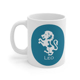 Blue Coin Leo Zodiac Design on Ceramic Mug 11oz