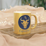 Capricorn Zodiac Metallic Mug (Silver / Gold) 11 oz
