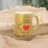 Love Potion Design Metallic Mug (Silver / Gold) 11 oz