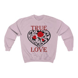 True Love design on Unisex Heavy Blend™ Crewneck Sweatshirt