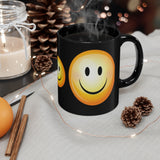 Happy Smiley 11oz Black Mug
