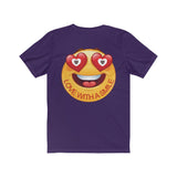Love With A Smile Emoji Design on Unisex Jersey Short Sleeve Tee