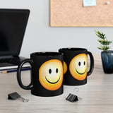 Happy Smiley 11oz Black Mug