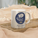 Aquarius Zodiac Metallic Mug (Silver / Gold) 11 oz