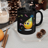 Party Time Emoji 1 on 11oz Black Mug