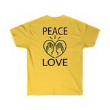 Peace Love design on Unisex Ultra Cotton Tee