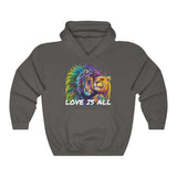 Lion & Lioness "Love Is All" Design on Unisex Heavy Blend™ Hooded Sweatshirt