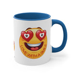 Love With A Smile Emoji on Accent Coffee Mug, 11oz