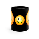 Happy Smiley 11oz Black Mug