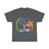 Lion & Lioness Love Design on Unisex Heavy Cotton Tee