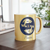 Pisces Zodiac Metallic Mug (Silver / Gold) 11 oz