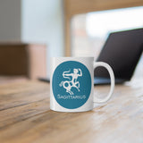 Blue Coin Sagittarius Zodiac Design on Ceramic Mug 11oz