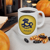 Gold Coin Aries Zodiac Design on Ceramic Mug 11oz