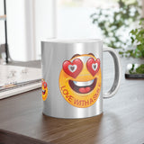 Love With A Smile Emoji on  Metallic Mug (Silver\Gold)