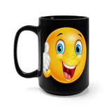 Cheery Emoji Black Mug 15oz