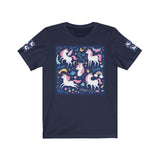Five Enchanting Unicorns Unisex Jersey Short Sleeve Tee